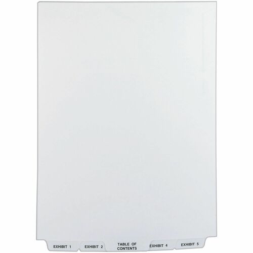 Legal Exhibit Dividers, Bottom Tab, 11" x 8-1/2", White 25/ST