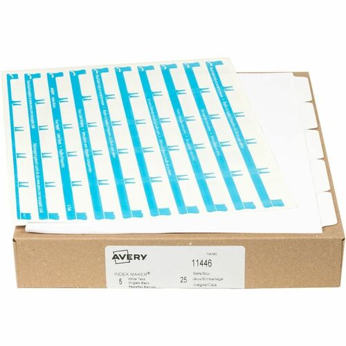Index Maker, Laser, Punched, 5-Tabs, 8-1/2" x 11", CL 25/BX