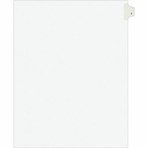 Numeric Divider, "1", Side Tab, 8-1/2"x11", White 25/PK