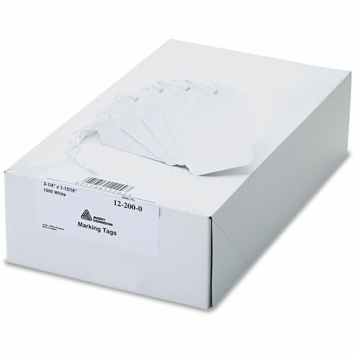 Marking Tags, Strung, 3-1/4"x1-15/16", White 1000/BX