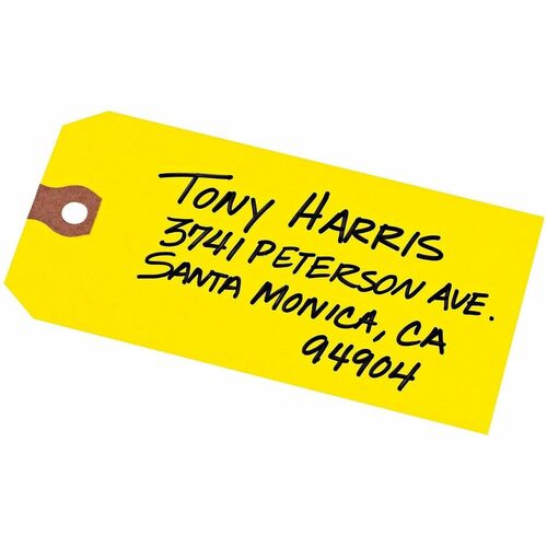 Shipping Tags, No 5, Plain, 4-3/4"x2-3/8", Yellow 1000/BX
