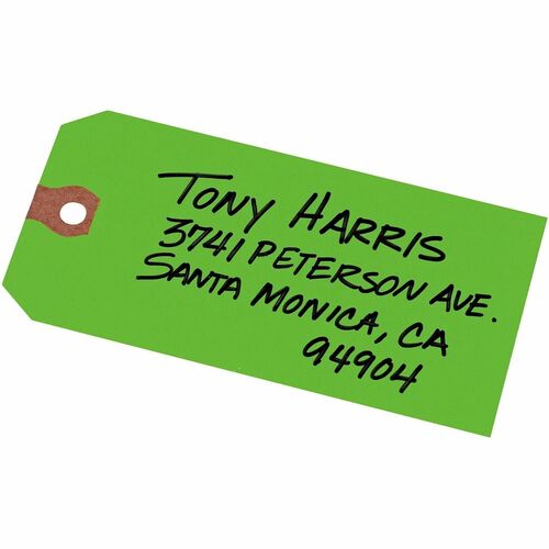 Shipping Tags, No 5, Plain, 4-3/4" x 2-3/8", Green 1000/BX