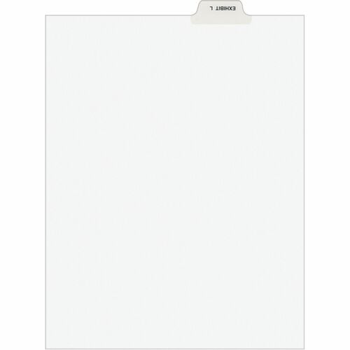 Divider, "Exhibit L", Bottom Tab, 8-1/2" x 11", White 25/PK