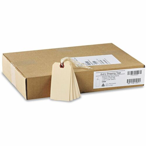 Shipping Tags, No 5 Strung, 4-3/4"x2-3/8", Manila 1000/BX