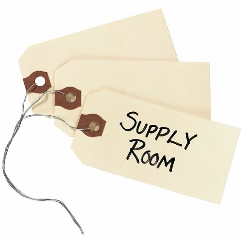 Shipping Tags, Wired, 3-3/4" x 1-7/8", Manila 1000/BX