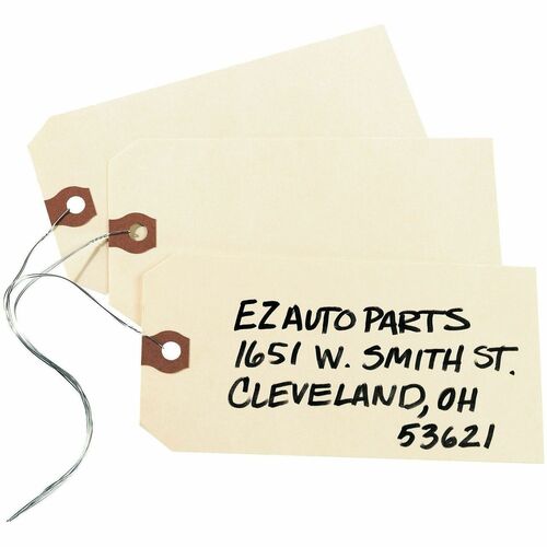 Shipping Tags, Wired, 5-1/4"x2-5/8", Manila 1000/BX