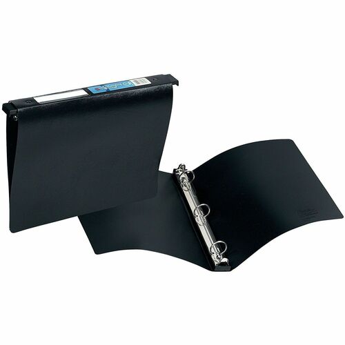 Hanging Storage Binder, 3 Ring, 1" Capacity, 11" x 8-1/2", Black