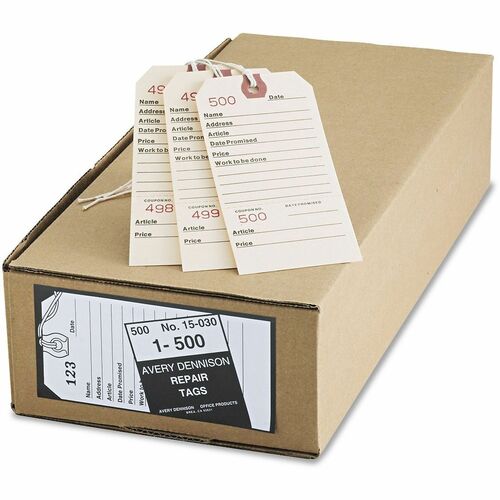 Repair Tag, Duplicate, No 1-500, 5-1/4" x 2-5/8", MLA 500/BX