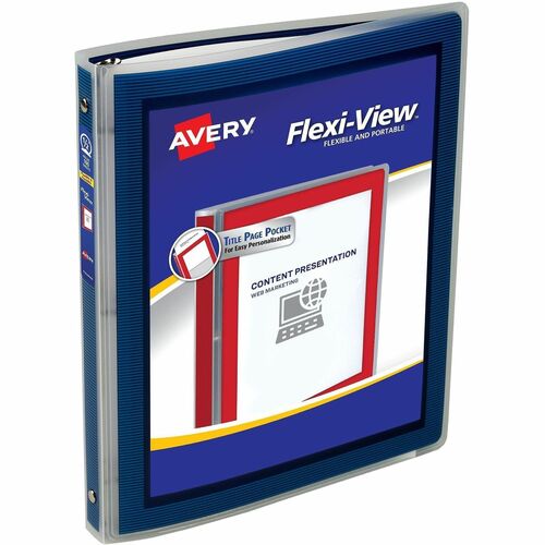 Flexi-View Binder, 1/2" Capacity, Letter, 11" x 8-1/2", Navy