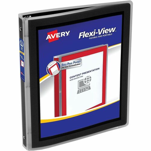 Flexi-View Binder, 1/2" Capacity, Letter, 11" x 8-1/2", Black