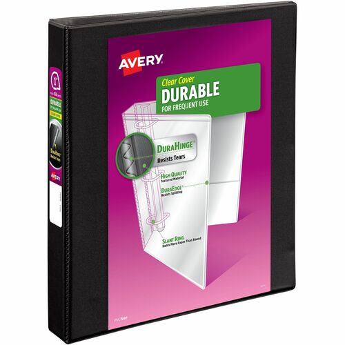 View Binder, Slant Ring, Durahinge, 1" Cap., 11" x 8-1/2", Black