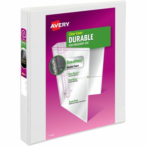 View Binder, Durahinge, 1" Cap, 8-1/2" x 11", White