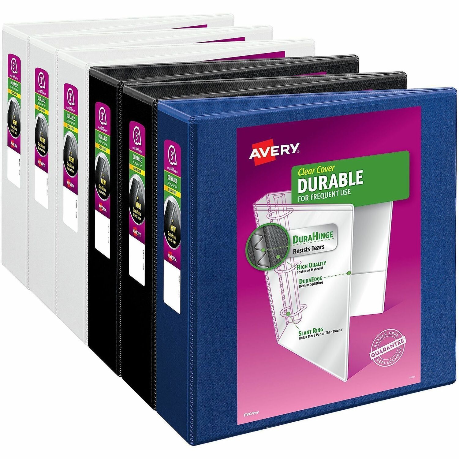 Binder, Slant Ring, 2 Pockets, 3" Cap, Letter, AST 6/CT