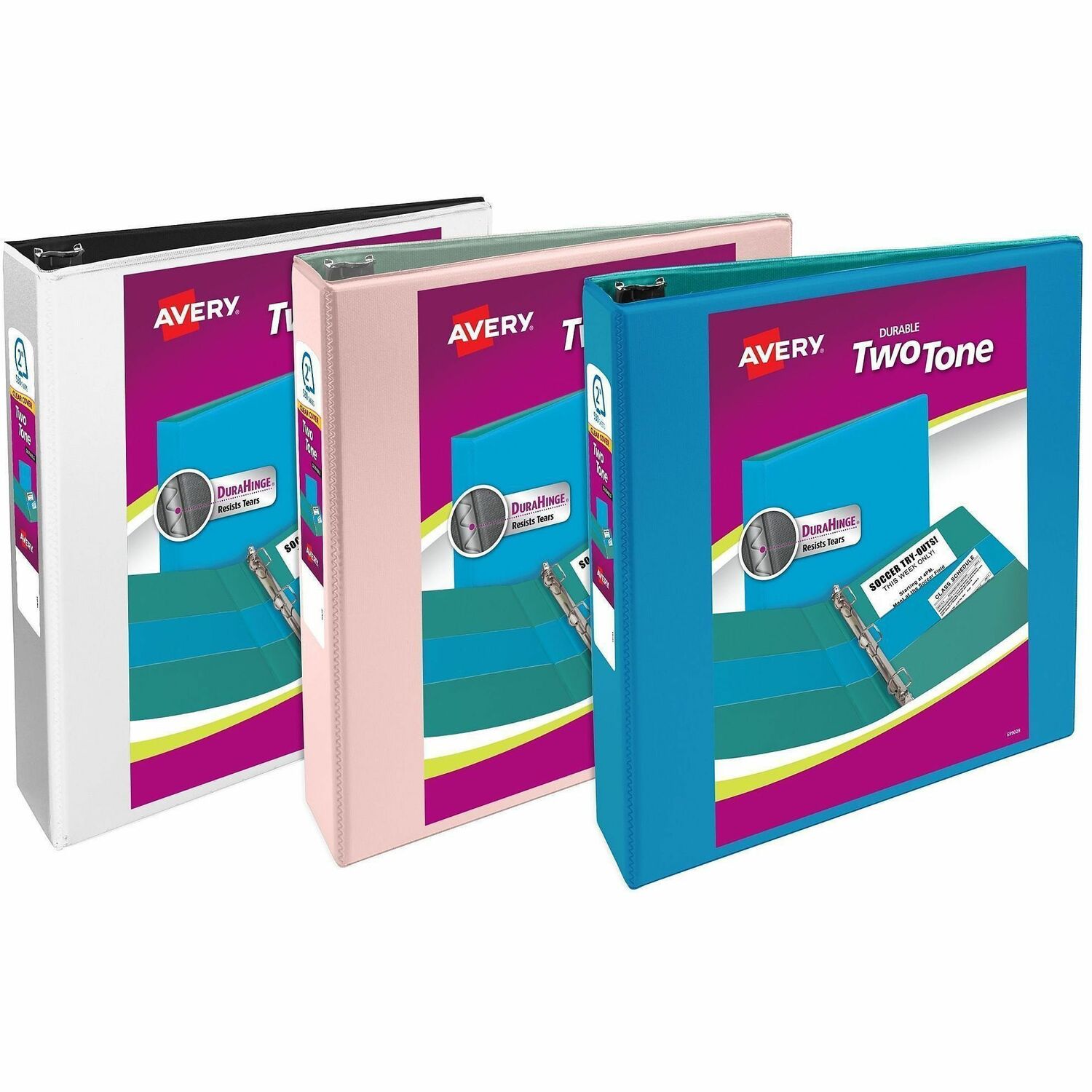 View Binder, 2-Tone, 2" Cap, For 8-1/2" x 11" Sheet, Ast 6/CT
