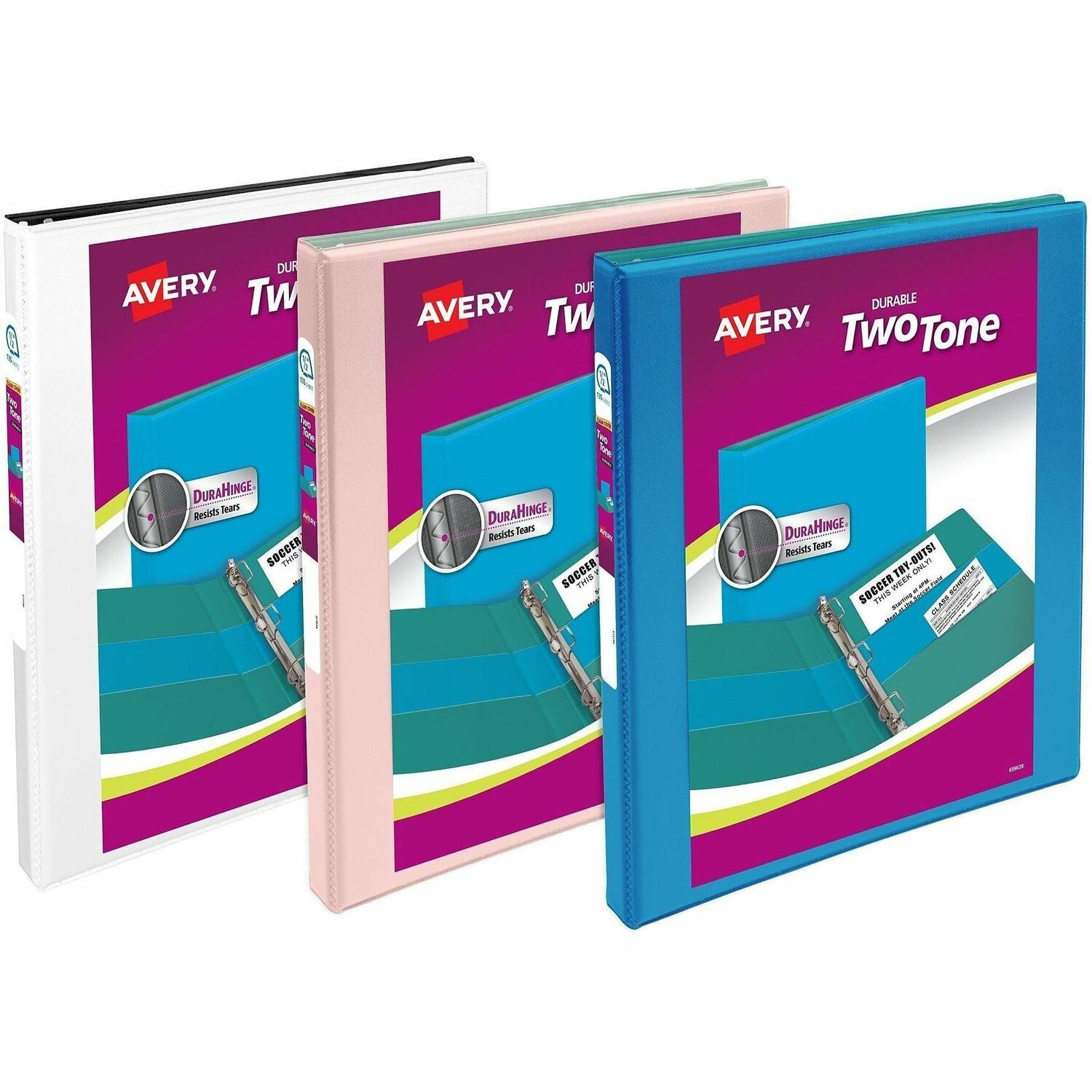 View Binder, 2-Tone, 1/2" Cap, For 8-1/2" x 11" Sheet, Ast 12/CT
