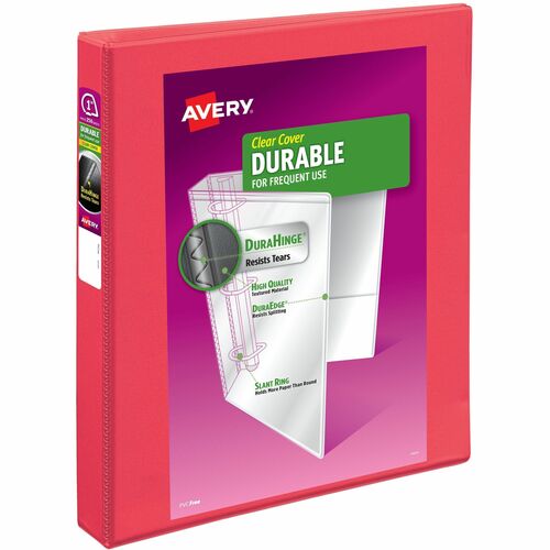 View Binder, Slant Rings, 1", 220 Page Capacity, Coral