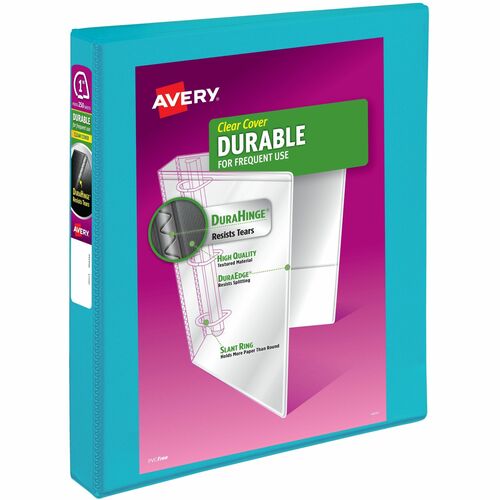 View Binder, Slant Rings, 1", 220 Page Capacity, Aqua