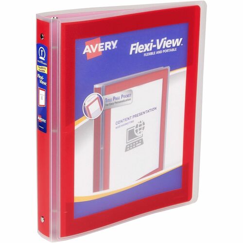 View Binder, 1" Round Rings, 175 Sheet Capacity, Letter-Size, Red