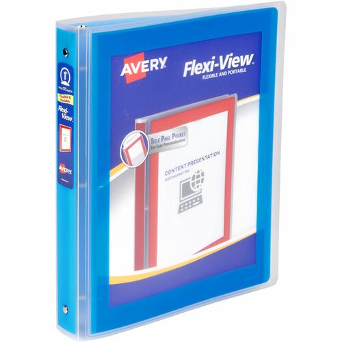 View Binder, 1" Round Rings, 175 Sheet Capacity, Letter-Size, Blue