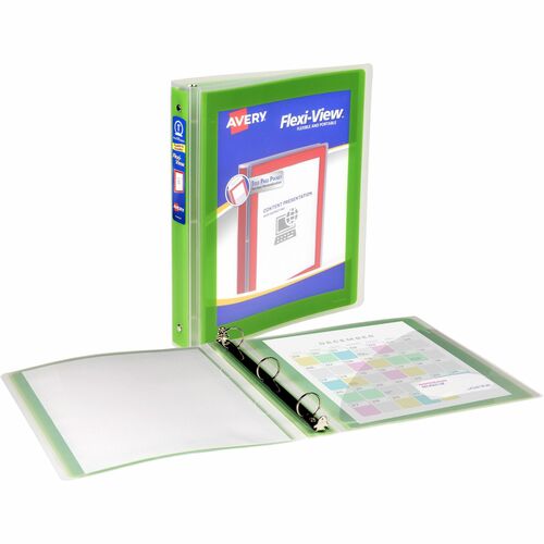 View Binder, 1" Round Rings, 175 Sheet Capacity, Letter-Size, Chartreuse