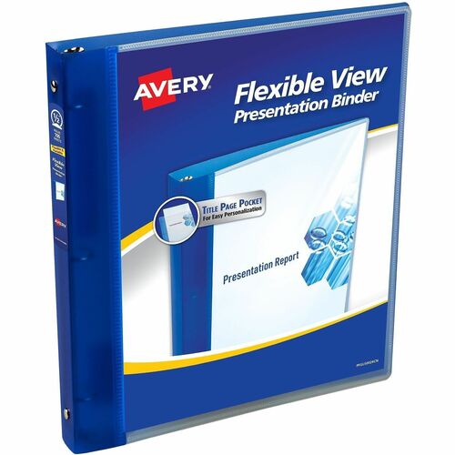 Presentation Binder, Flexible, View Pocket, 1/2" Cap, Blue