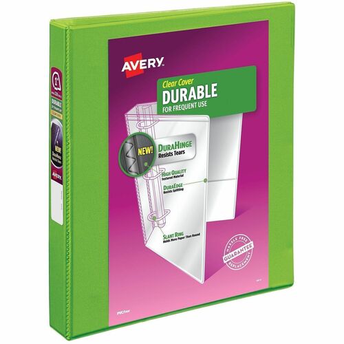 DuraView Binder, Slant Ring, With Two Pockets, 1", Green