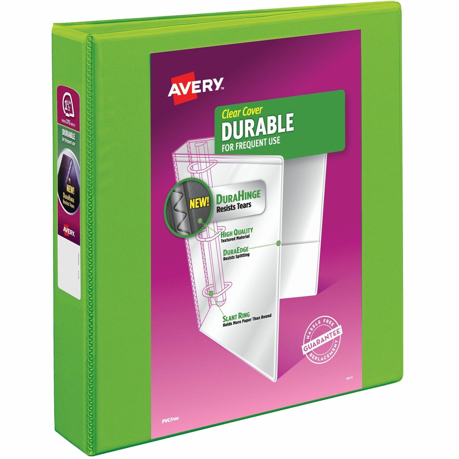 View Binder, Slant Ring, Durahinge, 1-1/2" Cap, Green 6/CT