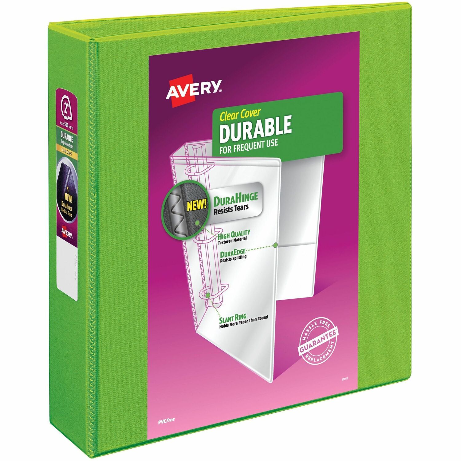 View Binder, Slant Ring, DuraHinge, 2" Cap, Green 6/CT