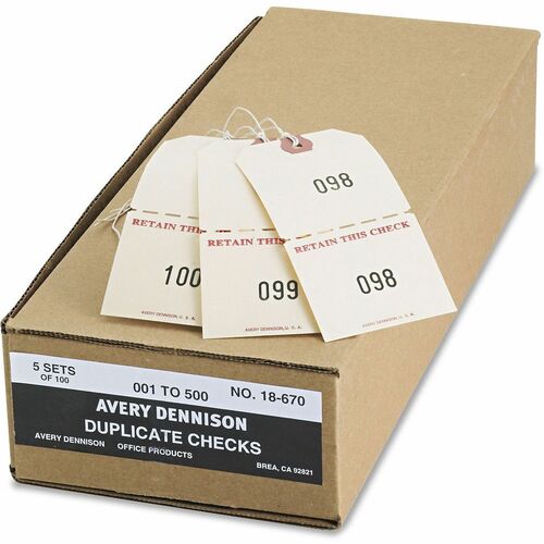 Park Tags, "RETAIN This Check", 4-3/4" x 2-3/8" 500/BX