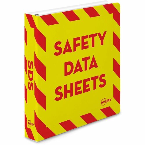 SDS Binder, 1-1/2" Cap, 11-3/16" W x 2-2/3" D x 11-5/8" H, Red/Yellow