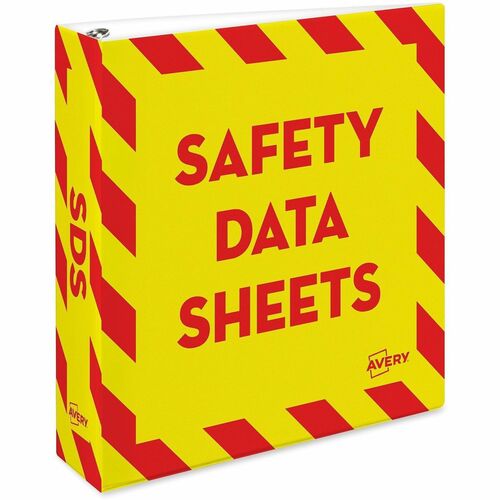 SDS Binder, 2" Cap, 11-3/16" Wx 2-2/3" Dx 11-5/8" H, Red/Yellow