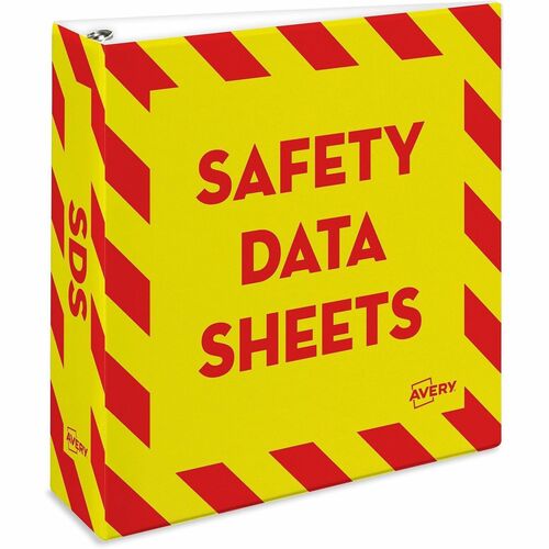 SDS Binder, 3" Cap, 11-3/16" W x 2-2/3" D x 11-5/8" H, Red/Yellow
