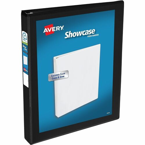 View Binder, Round Rings, 1" Capacity, 8-1/2" x 11", Black
