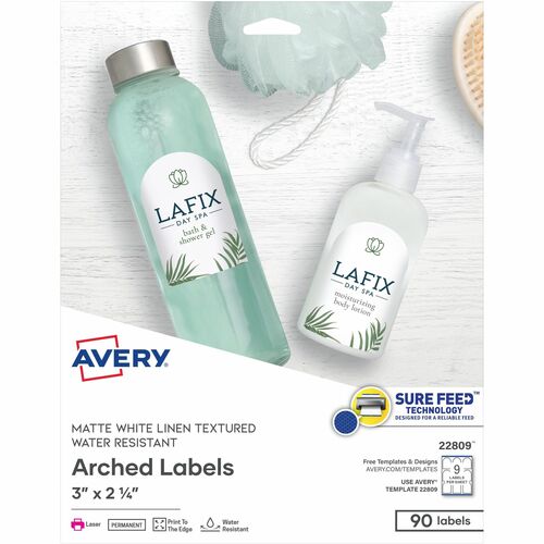 Arched Custom Labels, 3"x2-1/4", We Textured 90/PK