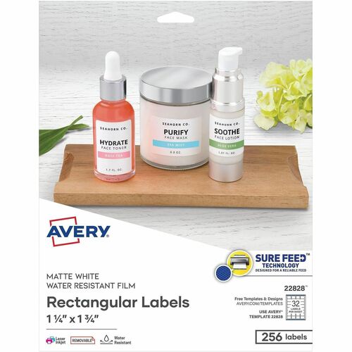 Durable Labels, Rectangle, 1-1/4"x1-3/4", 32/Sht, WE 256/PK