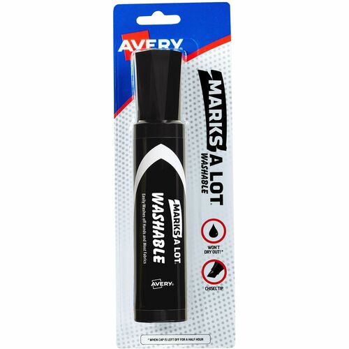 Jumbo Tip Markers, Washable, Desk Style, Chisel Tip, Black