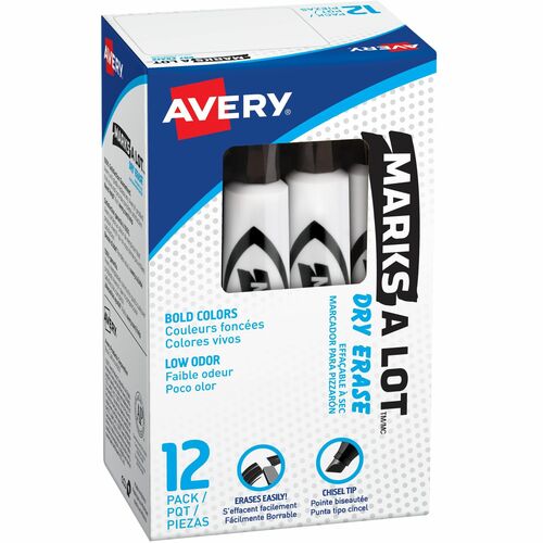 Dry-Erase Marker, Chisel Point, Black 12/DZ