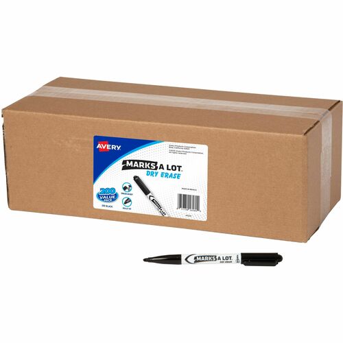 Dry-Erase Markers, Bullet Tip, Value Pack, Black 200/CT