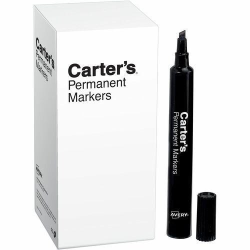 Permanent Marker, Large Chisel Tip, Black 12/DZ