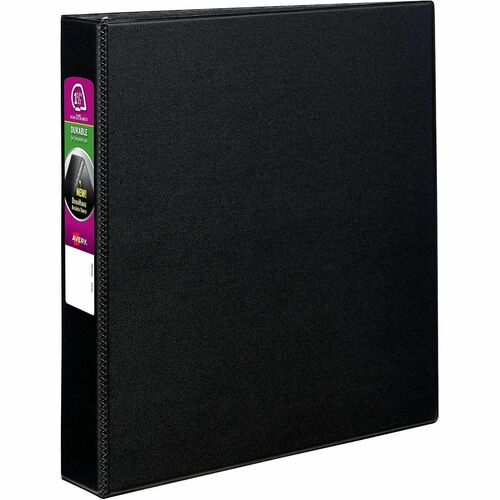 Binder with Label Holder, Slant Ring, 1-1/2" Cap, 8-1/2" x 11", Black