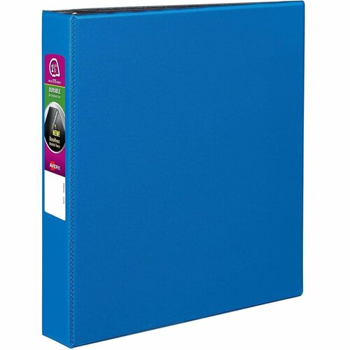 Binder With Label Holder, Slant Ring, 1-1/2" Cap, 8-1/2"x11", Blue