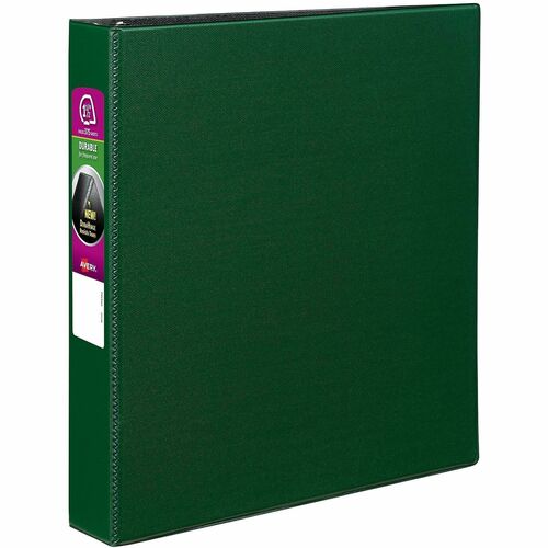 Binder With Label Holder, Slant Ring, 1-1/2" Cap, 8-1/2" x 11", Green