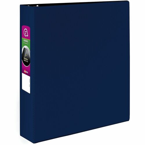 Binder With Label Holder, Slant Ring, 2" Cap, 8-1/2"x11", Blue