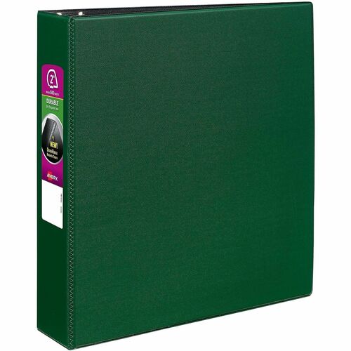 Binder W/Label Holder, Slant Ring, 2" Cap, 8-1/2" x 11", Green