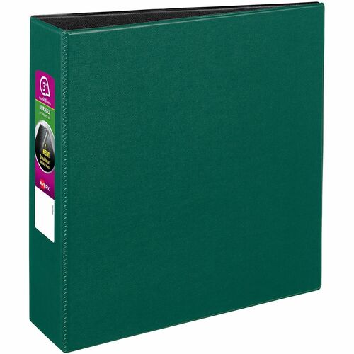 Binder With Label Holder, Slant Ring, 3" Cap, 8-1/2"x11", Green