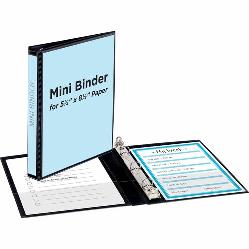 View Binder, Gap Free Rings, 1/2" Cap, 5-1/2" x 8-1/2", Black