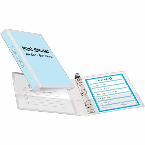 View Binder, Gap Free Rings, 1/2" Cap, 5-1/2" x 8-1/2", White
