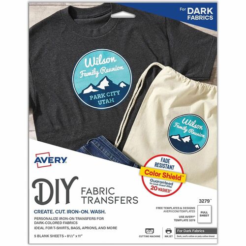 Iron-On Transfers, For Dark Fabric, 8-1/2" x 11" 5/PK