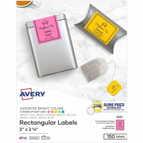 Labels, Rectangle, Permanent, 2" x 2-5/8", AST 150/PK