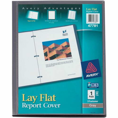 Report Cover, Polypropylene, Letter, Gray